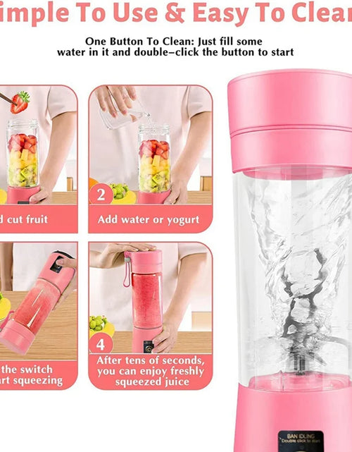 Load image into Gallery viewer, Portable Blender Mini Blender for Shakes and Smoothies Rechargeable USB 380Ml Traveling Fruit Juicer Cup with 6 Blades
