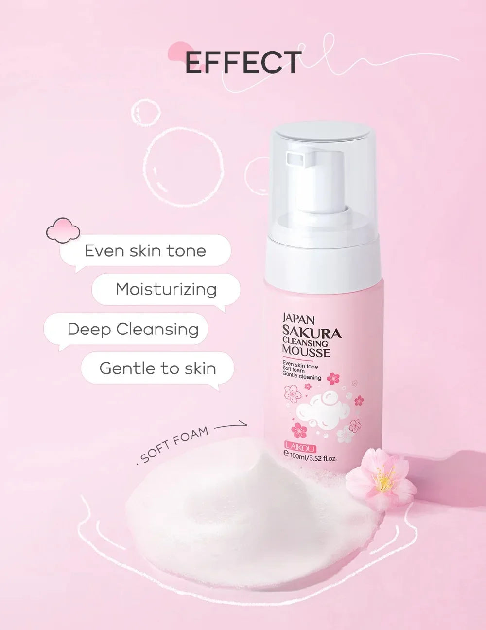 Cherry Blossom Women Facial Cleanser Face Korean Skin Care Products Original Products 100Ml