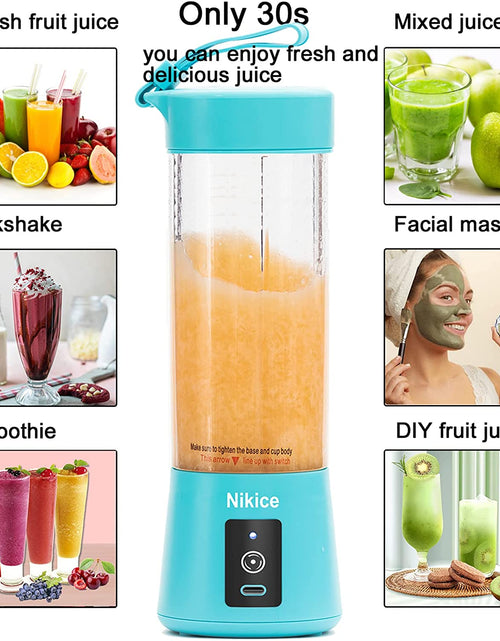 Load image into Gallery viewer, Personal Size Blender Juicer Cup - Portable Smoothies and Shakes Blender, Handheld Fruit Machine - Blue
