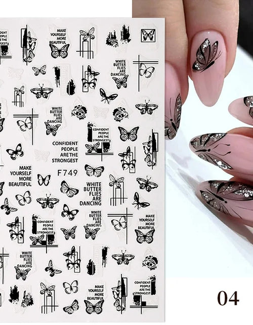 Load image into Gallery viewer, 3D White Bowknot Flower Nail Art Sticker Ultra-Thin Self-Adhesive Slider Summer Nail Art Decal Decoration DIY Manicure Accesorie
