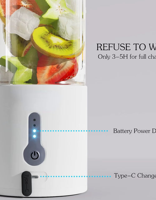 Load image into Gallery viewer, Powerful Portable Blender for Shakes and Smoothies On-The-Go, 150W Motor, Fast USB C Rechargeable, Compact Design with Power Dis
