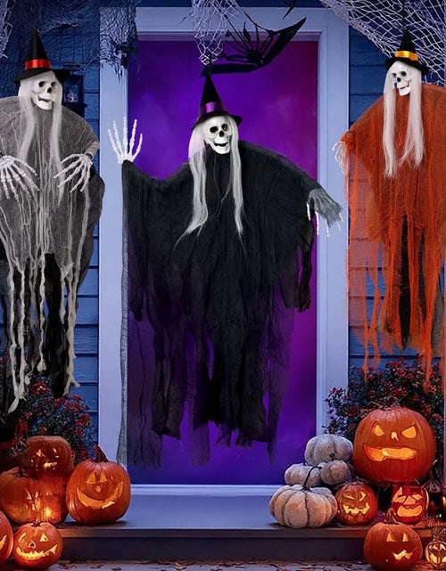Load image into Gallery viewer, 3Pcs Halloween Hanging Ghosts, Halloween Decorations Outdoor Indoor Scary Skeleton Ghosts, Haunted House Props
