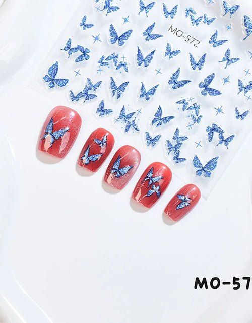 Load image into Gallery viewer, 3D White Bowknot Flower Nail Art Sticker Ultra-Thin Self-Adhesive Slider Summer Nail Art Decal Decoration DIY Manicure Accesorie
