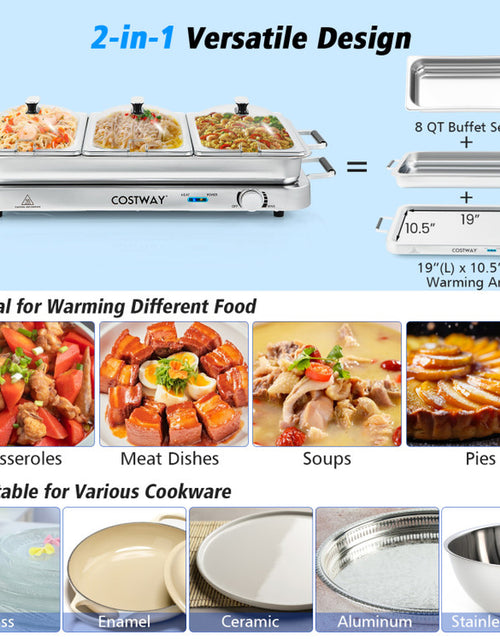 Load image into Gallery viewer, 2 in 1 Electric Warming Tray with Temperature Control

