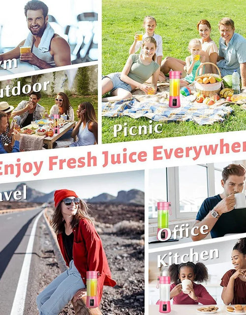 Load image into Gallery viewer, Portable Blender Mini Blender for Shakes and Smoothies Rechargeable USB 380Ml Traveling Fruit Juicer Cup with 6 Blades
