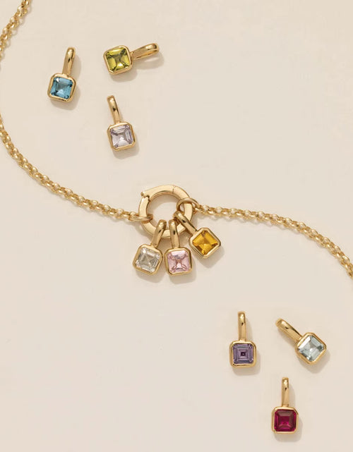 Load image into Gallery viewer, Stainless Steel Pendant DIY Birthstone Necklace for Woman Gold Color Designer Pendant Necklaces Bir
