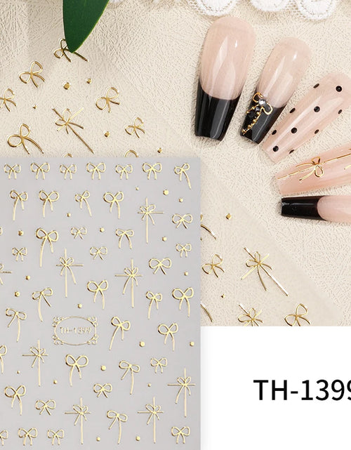 Load image into Gallery viewer, 3D White Bowknot Flower Nail Art Sticker Ultra-Thin Self-Adhesive Slider Summer Nail Art Decal Decoration DIY Manicure Accesorie
