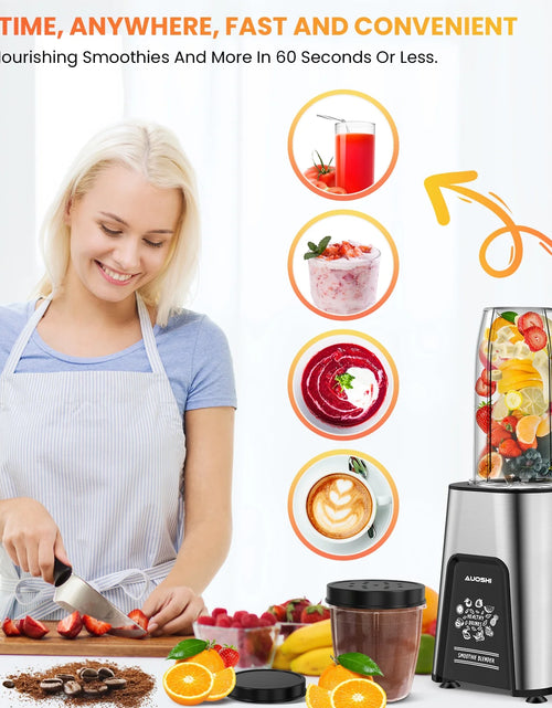 Load image into Gallery viewer, 1000W Personal Blender for Smoothies and Shakes, Smoothie Maker with 6 Blades, 2*23 Oz Cups, 1*10Oz Grind Cup, Portable Blenders for Kitchen
