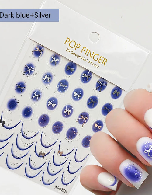 Load image into Gallery viewer, 3D White Bowknot Flower Nail Art Sticker Ultra-Thin Self-Adhesive Slider Summer Nail Art Decal Decoration DIY Manicure Accesorie
