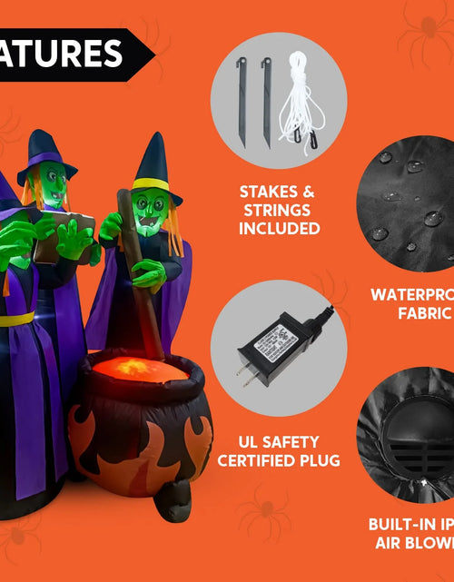 Load image into Gallery viewer, 6 Ft Halloween Inflatable Outdoor Witches Cauldron Pot Large Decorations with Flame Light,Halloween Blow Ups for outside Yard Decoration
